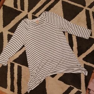 White and black strip shirt